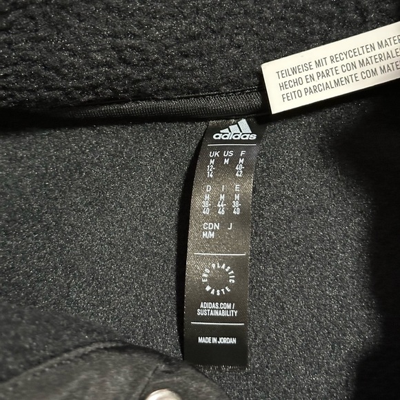 NWT NEW Adidas Women’s Black Polar Fleece Crop Pullover / Size Medium / IN9439 - Picture 11 of 13